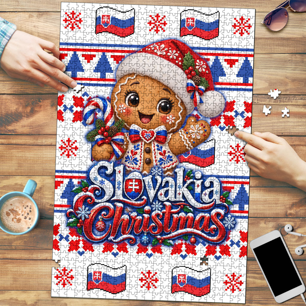 Slovakia Christmas Puzzle Ugly Fair Isle Gingerbread Man Candy Cane