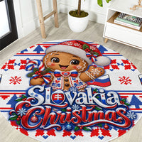 Slovakia Christmas Round Carpet Ugly Fair Isle Gingerbread Man Candy Cane