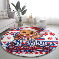 Slovakia Christmas Round Carpet Ugly Fair Isle Gingerbread Man Candy Cane