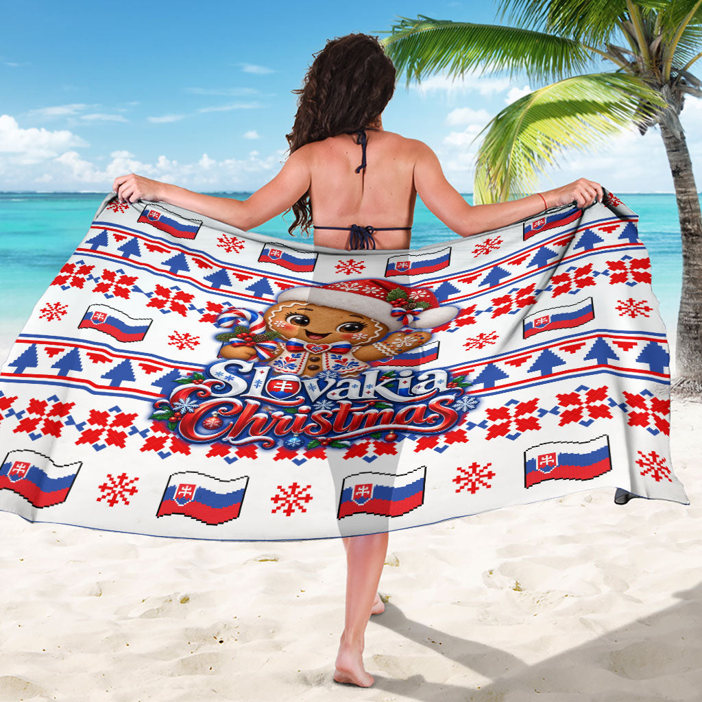 Slovakia Christmas Sarong Ugly Fair Isle Gingerbread Man Candy Cane