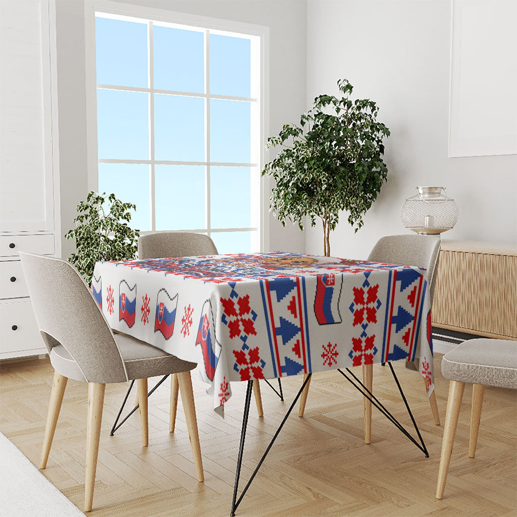Slovakia Christmas Tablecloth Ugly Fair Isle Gingerbread Man Candy Cane
