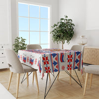 Slovakia Christmas Tablecloth Ugly Fair Isle Gingerbread Man Candy Cane