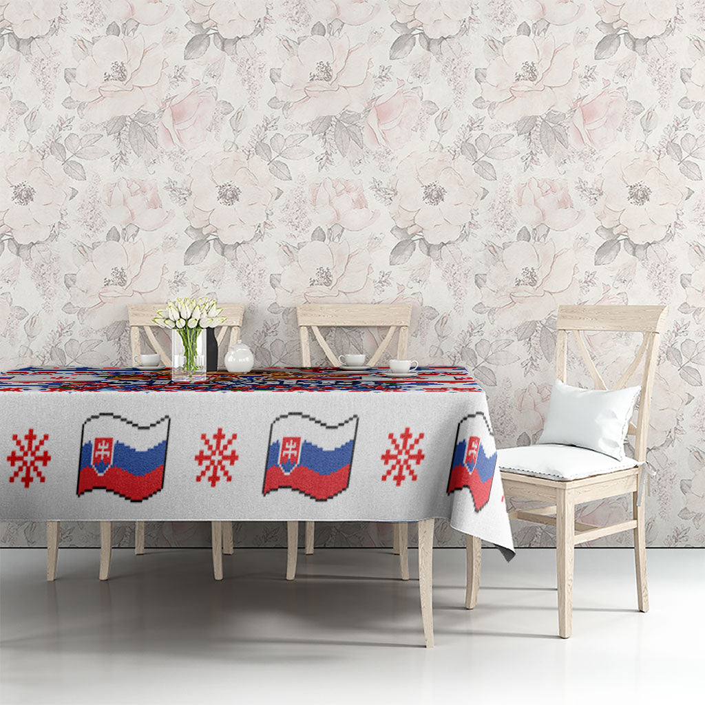Slovakia Christmas Tablecloth Ugly Fair Isle Gingerbread Man Candy Cane