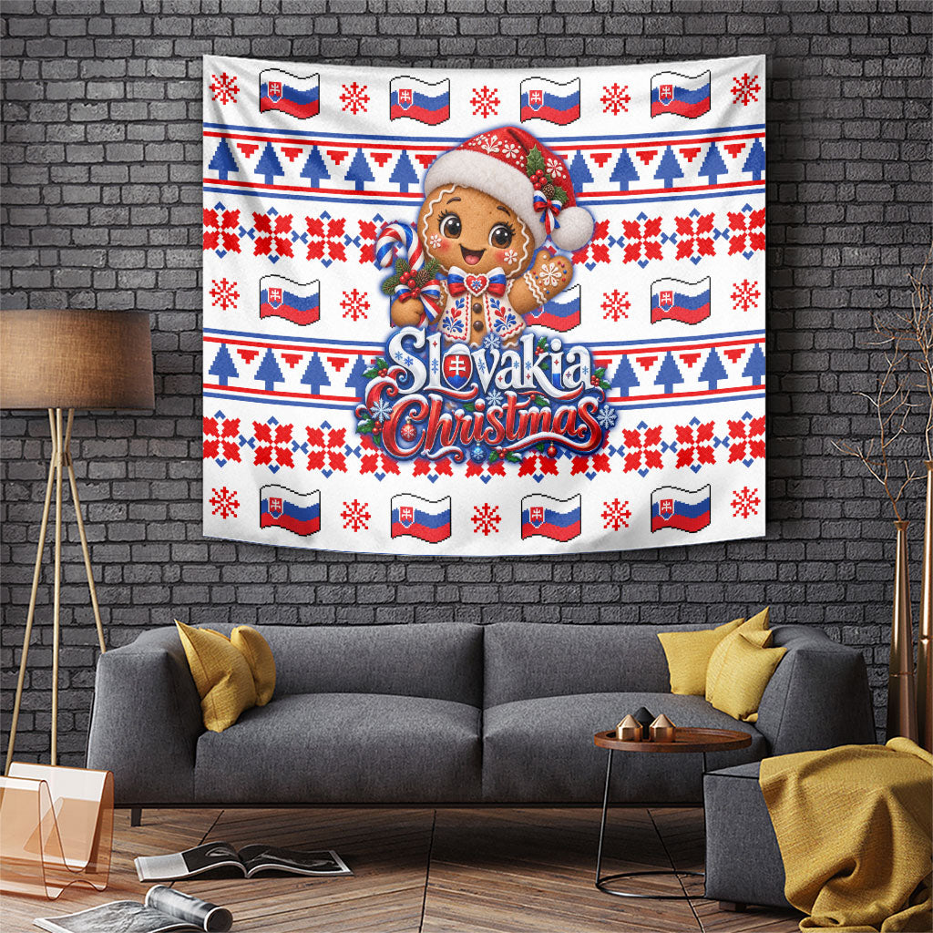 Slovakia Christmas Tapestry Ugly Fair Isle Gingerbread Man Candy Cane