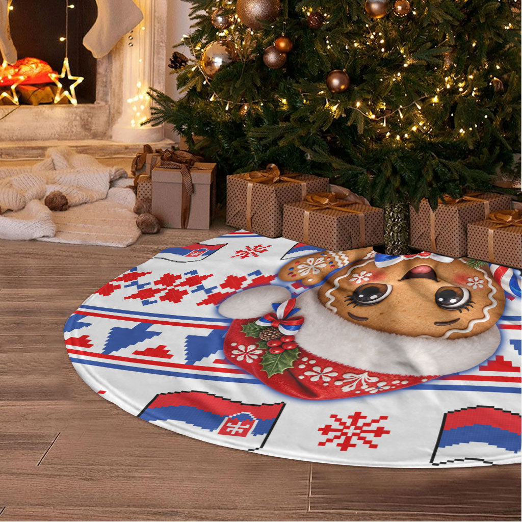 Slovakia Christmas Tree Skirt Ugly Fair Isle Gingerbread Man Candy Cane