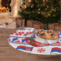 Slovakia Christmas Tree Skirt Ugly Fair Isle Gingerbread Man Candy Cane