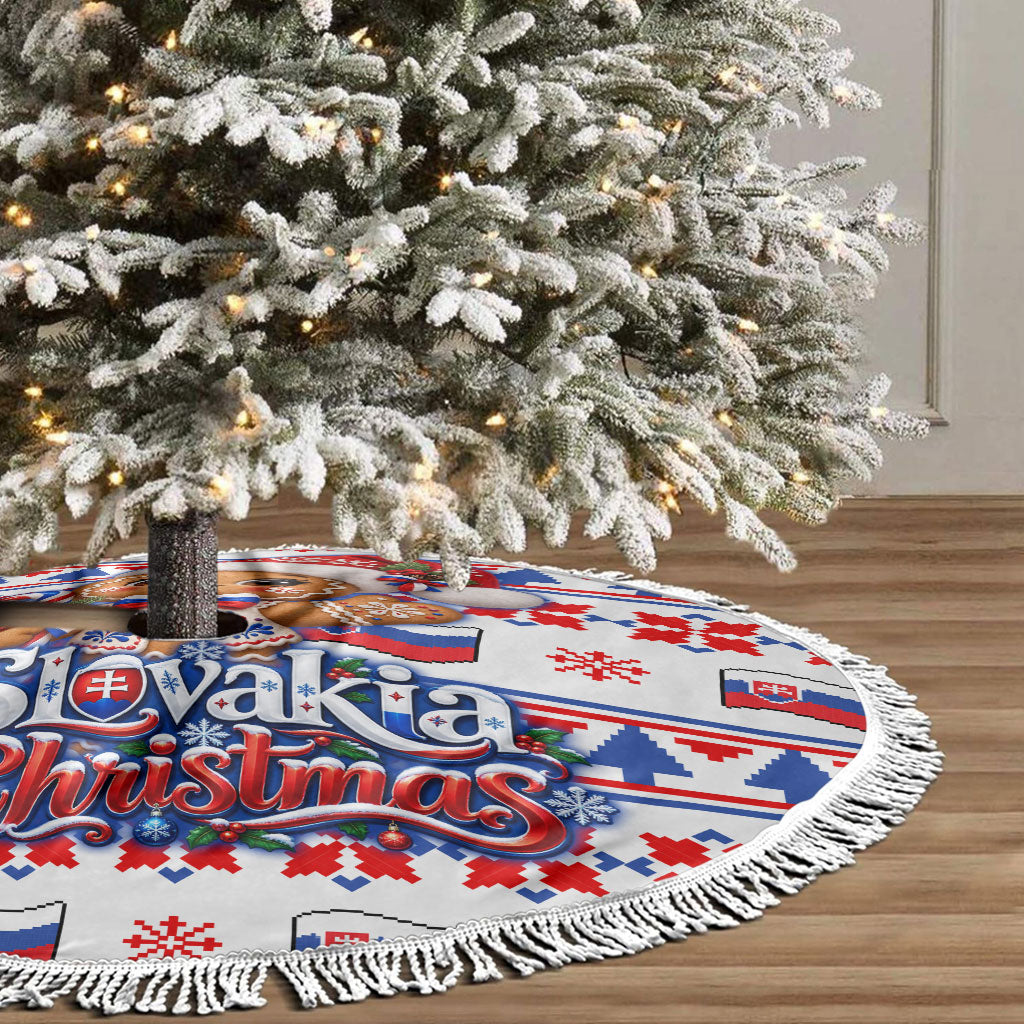 Slovakia Christmas Tree Skirt Ugly Fair Isle Gingerbread Man Candy Cane