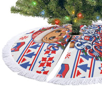 Slovakia Christmas Tree Skirt Ugly Fair Isle Gingerbread Man Candy Cane