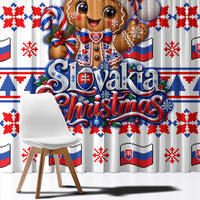 Slovakia Christmas Window Curtain Ugly Fair Isle Gingerbread Man Candy Cane