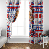 Slovakia Christmas Window Curtain Ugly Fair Isle Gingerbread Man Candy Cane