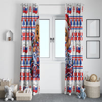 Slovakia Christmas Window Curtain Ugly Fair Isle Gingerbread Man Candy Cane