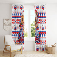Slovakia Christmas Window Curtain Ugly Fair Isle Gingerbread Man Candy Cane