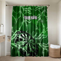 Personalized Darts Lightning Green Storm Bathroom Set with Electric Energy Pattern and Dartboard Graphics - Wonder Print Shop