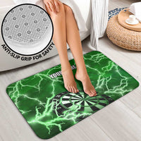 Personalized Darts Lightning Green Storm Bathroom Set with Electric Energy Pattern and Dartboard Graphics - Wonder Print Shop