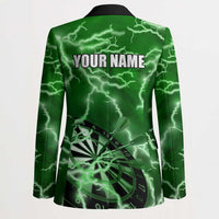 Personalized Darts Lightning Green Storm Blazer with Electric Energy Pattern and Dartboard Graphics - Wonder Print Shop
