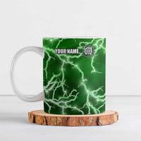 Personalized Darts Lightning Green Storm Ceramic Mug with Electric Energy Pattern and Dartboard Graphics - Wonder Print Shop