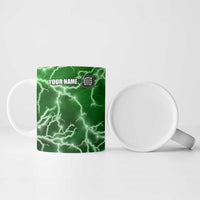 Personalized Darts Lightning Green Storm Ceramic Mug with Electric Energy Pattern and Dartboard Graphics - Wonder Print Shop