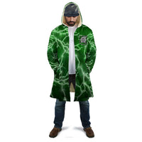 Personalized Darts Lightning Green Storm Cloak with Electric Energy Pattern and Dartboard Graphics - Wonder Print Shop