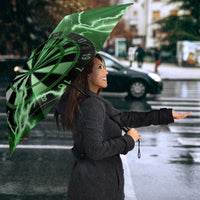 Personalized Darts Lightning Green Storm Umbrella with Electric Energy Pattern and Dartboard Graphics - Wonder Print Shop