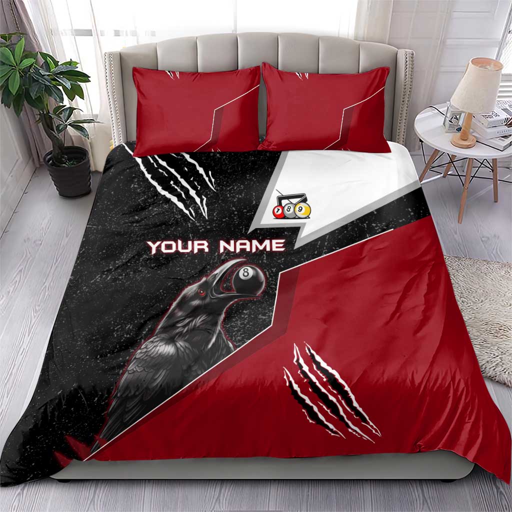 Personalized Raven Billiards Bedding Set with Dark Cemetery Scene and Red Eye Crow Artwork - Wonder Print Shop