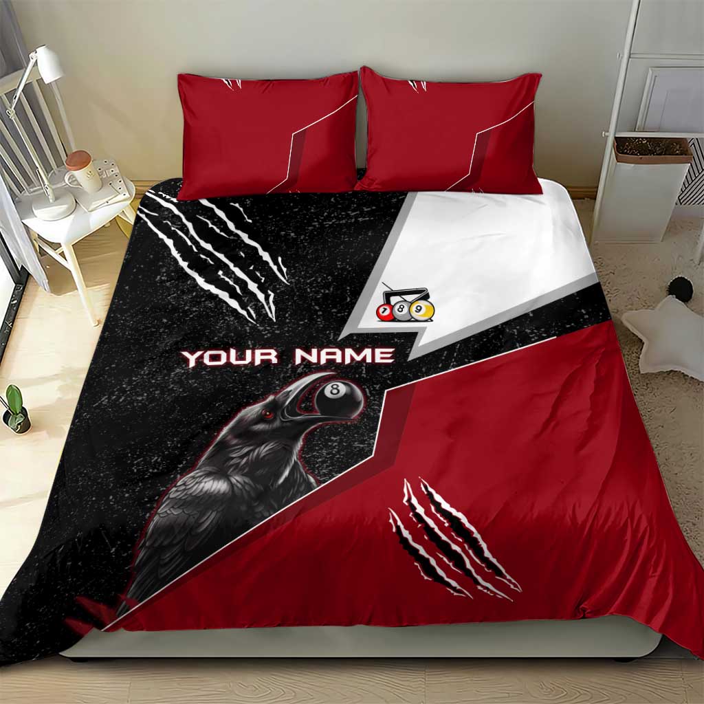 Personalized Raven Billiards Bedding Set with Dark Cemetery Scene and Red Eye Crow Artwork - Wonder Print Shop