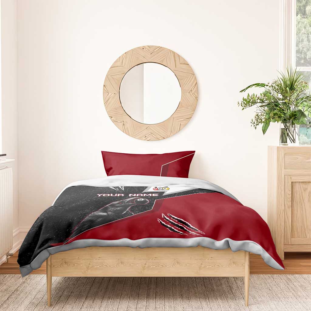 Personalized Raven Billiards Bedding Set with Dark Cemetery Scene and Red Eye Crow Artwork - Wonder Print Shop