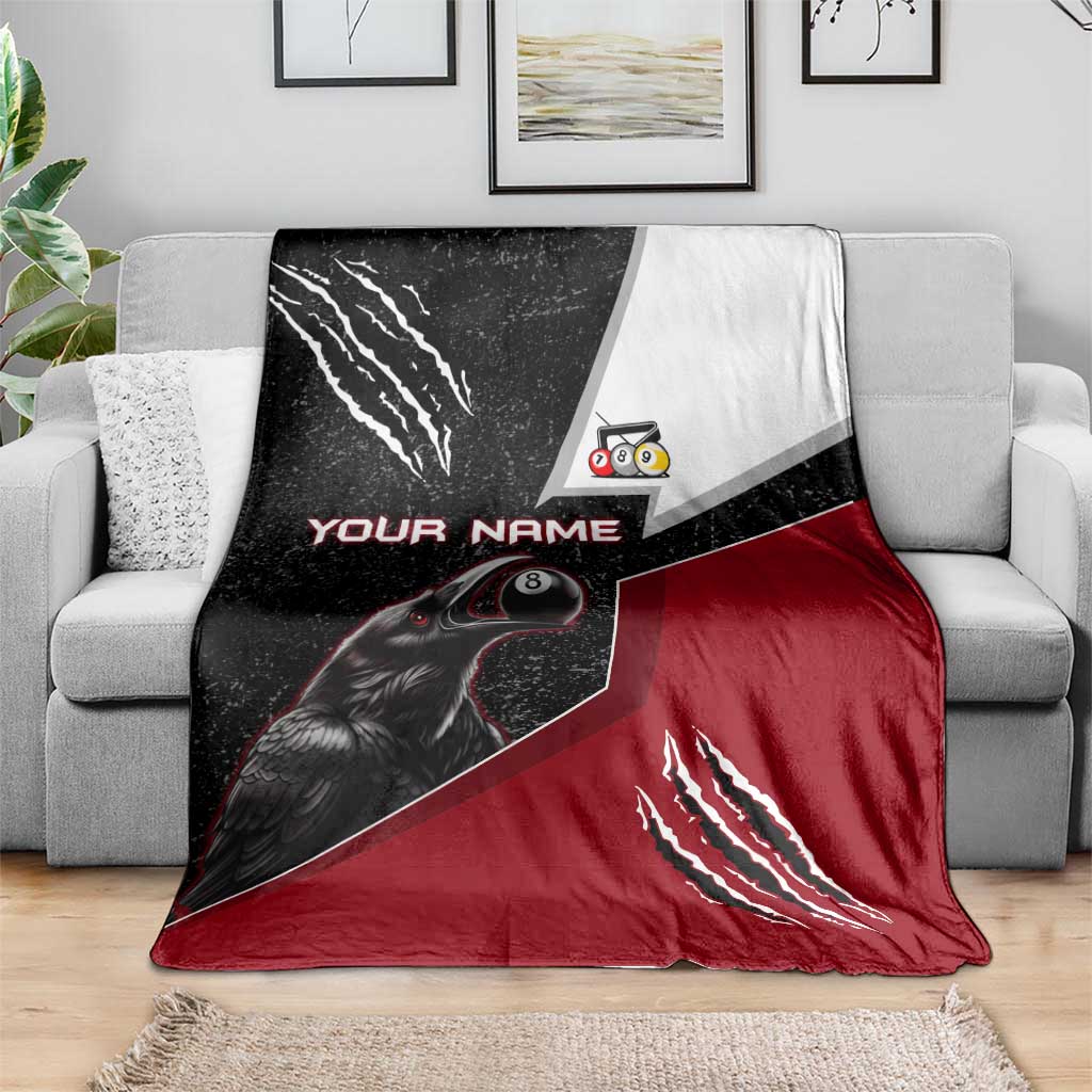 Personalized Raven Billiards Blanket with Dark Cemetery Scene and Red Eye Crow Artwork - Wonder Print Shop
