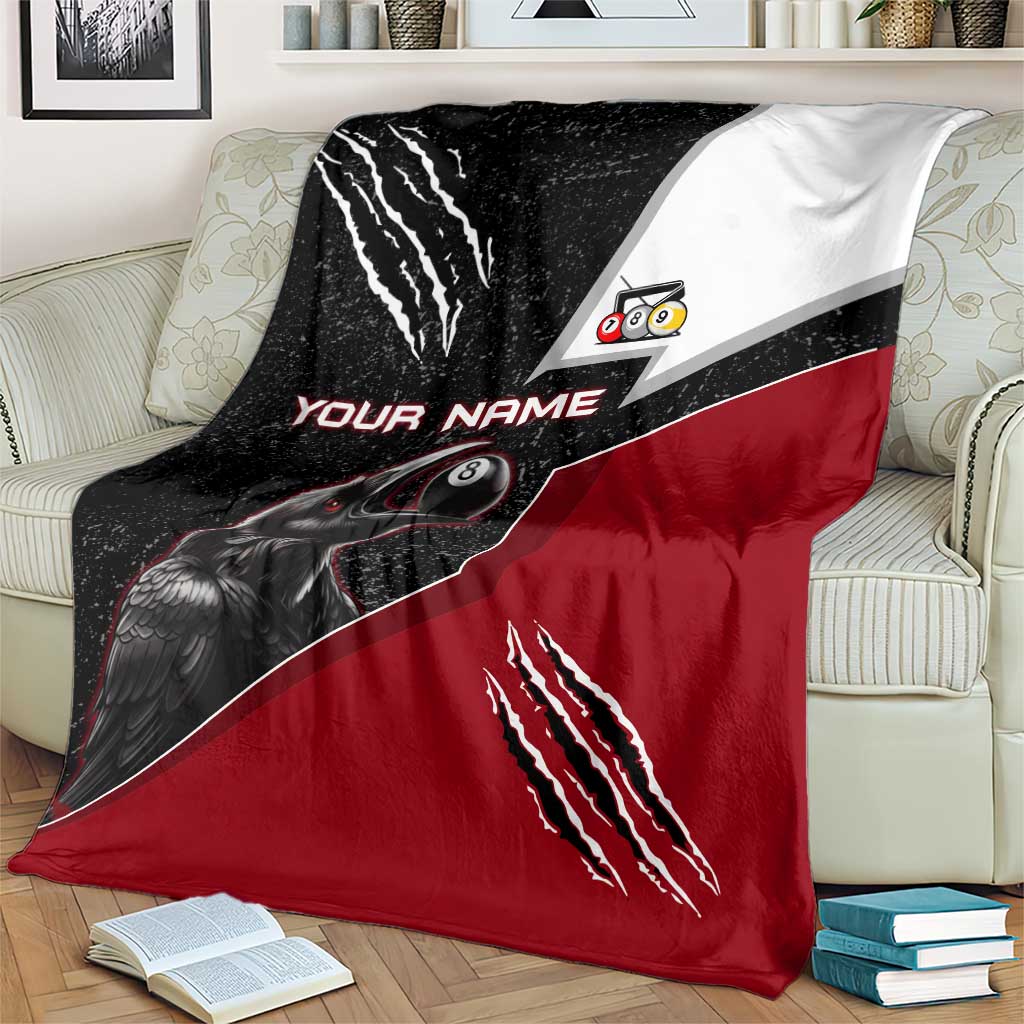 Personalized Raven Billiards Blanket with Dark Cemetery Scene and Red Eye Crow Artwork - Wonder Print Shop