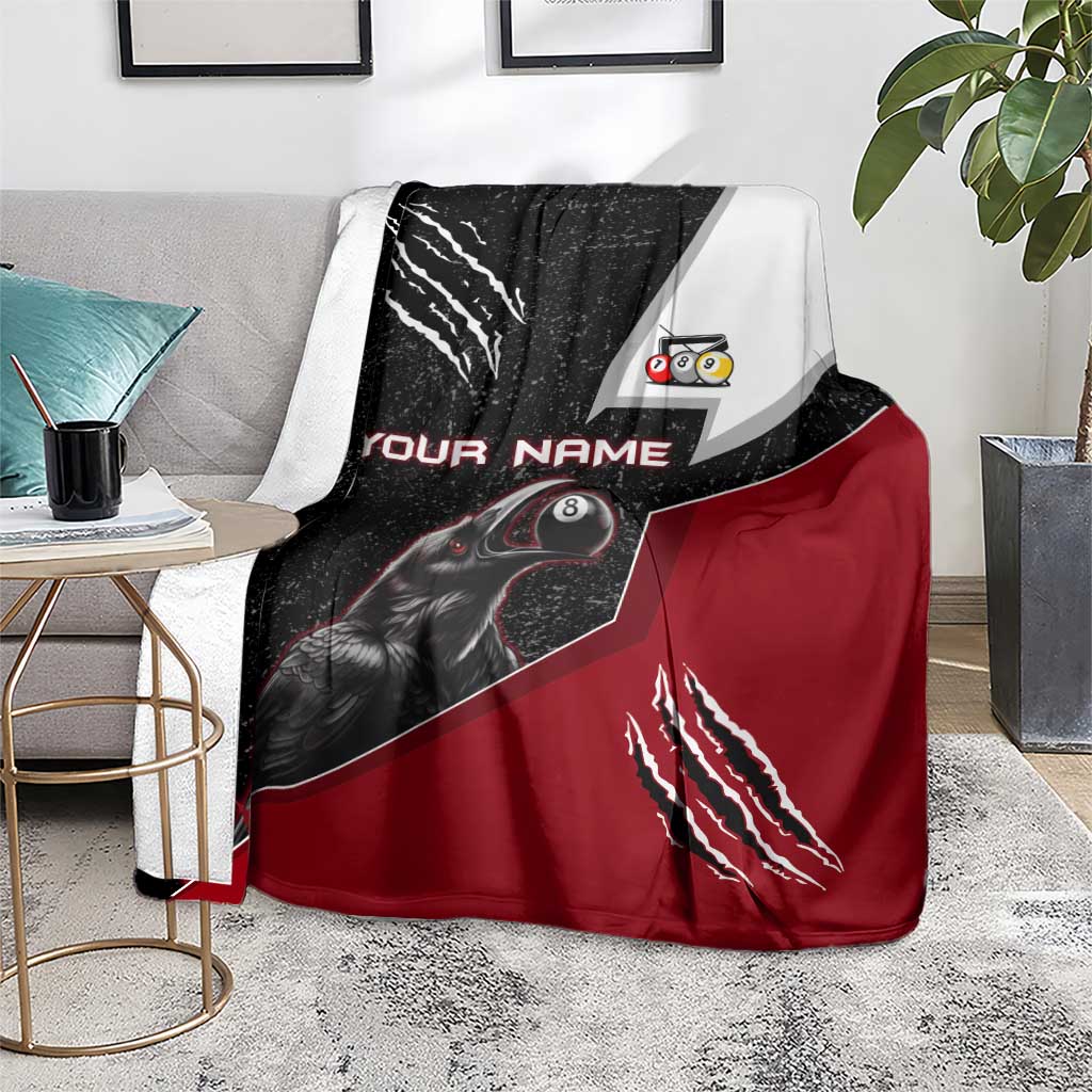 Personalized Raven Billiards Blanket with Dark Cemetery Scene and Red Eye Crow Artwork - Wonder Print Shop