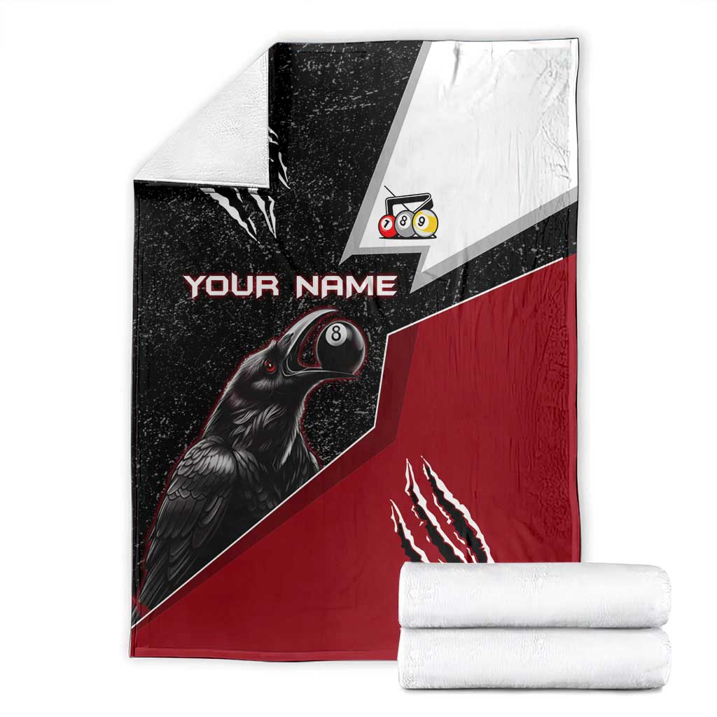 Personalized Raven Billiards Blanket with Dark Cemetery Scene and Red Eye Crow Artwork - Wonder Print Shop