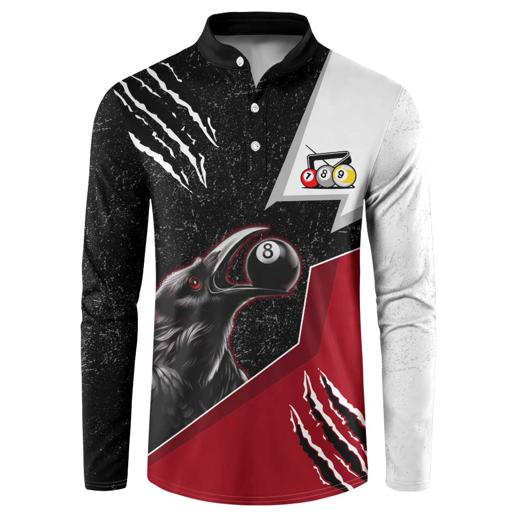 Personalized Raven Billiards Button Sweatshirt with Dark Cemetery Scene and Red Eye Crow Artwork - Wonder Print Shop