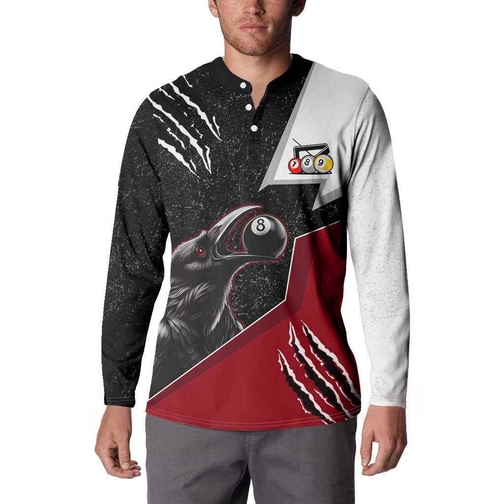 Personalized Raven Billiards Button Sweatshirt with Dark Cemetery Scene and Red Eye Crow Artwork - Wonder Print Shop
