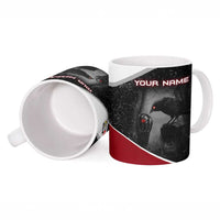 Personalized Raven Billiards Ceramic Mug with Dark Cemetery Scene and Red Eye Crow Artwork - Wonder Print Shop