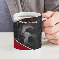 Personalized Raven Billiards Ceramic Mug with Dark Cemetery Scene and Red Eye Crow Artwork - Wonder Print Shop