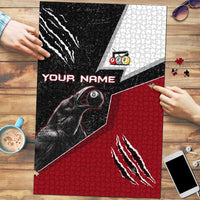 Personalized Raven Billiards Puzzle with Dark Cemetery Scene and Red Eye Crow Artwork - Wonder Print Shop