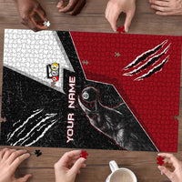 Personalized Raven Billiards Puzzle with Dark Cemetery Scene and Red Eye Crow Artwork - Wonder Print Shop