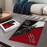 Personalized Raven Billiards Puzzle with Dark Cemetery Scene and Red Eye Crow Artwork - Wonder Print Shop