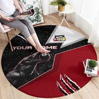 Personalized Raven Billiards Round Carpet with Dark Cemetery Scene and Red Eye Crow Artwork - Wonder Print Shop
