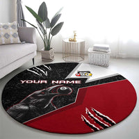 Personalized Raven Billiards Round Carpet with Dark Cemetery Scene and Red Eye Crow Artwork - Wonder Print Shop