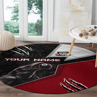 Personalized Raven Billiards Round Carpet with Dark Cemetery Scene and Red Eye Crow Artwork - Wonder Print Shop