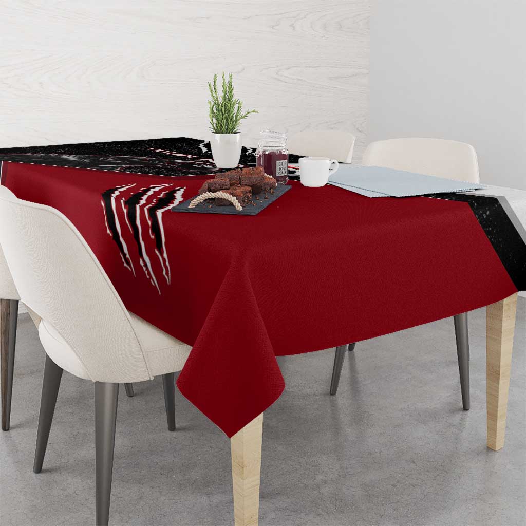 Personalized Raven Billiards Tablecloth with Dark Cemetery Scene and Red Eye Crow Artwork - Wonder Print Shop