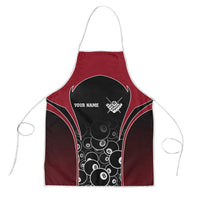 Personalized Billiards Eight Ball Apron with Red Wing Emblem and Black Gradient Bubble Pattern - Wonder Print Shop