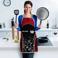Personalized Billiards Eight Ball Apron with Red Wing Emblem and Black Gradient Bubble Pattern - Wonder Print Shop