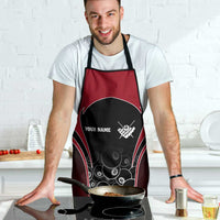 Personalized Billiards Eight Ball Apron with Red Wing Emblem and Black Gradient Bubble Pattern - Wonder Print Shop