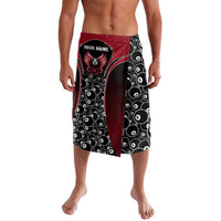 Personalized Billiards Eight Ball Lavalava with Red Wing Emblem and Black Gradient Bubble Pattern - Wonder Print Shop