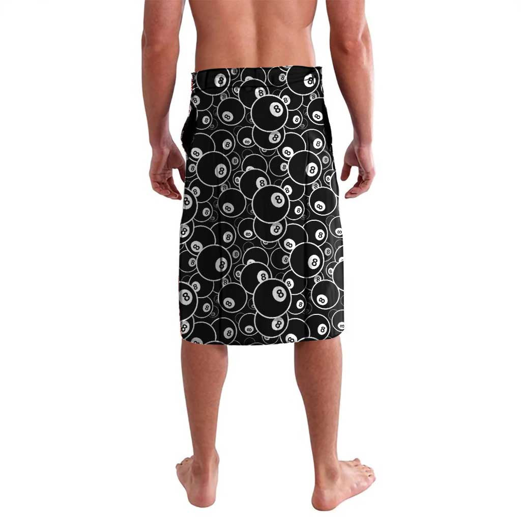 Personalized Billiards Eight Ball Lavalava with Red Wing Emblem and Black Gradient Bubble Pattern - Wonder Print Shop