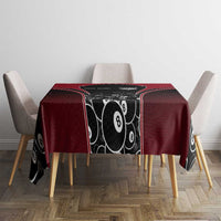 Personalized Billiards Eight Ball Tablecloth with Red Wing Emblem and Black Gradient Bubble Pattern - Wonder Print Shop