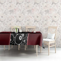 Personalized Billiards Eight Ball Tablecloth with Red Wing Emblem and Black Gradient Bubble Pattern - Wonder Print Shop