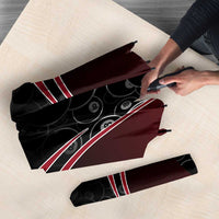 Personalized Billiards Eight Ball Umbrella with Red Wing Emblem and Black Gradient Bubble Pattern - Wonder Print Shop