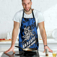 Personalized Motocross Rider Apron with Blue Graffiti Splash Pattern - Wonder Print Shop